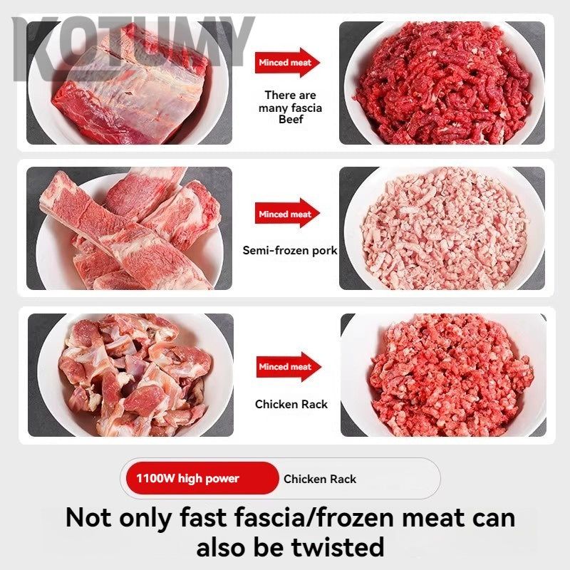 Electric high-power meat grinder, electric productivity sausage stuffer, minced meat filling machine