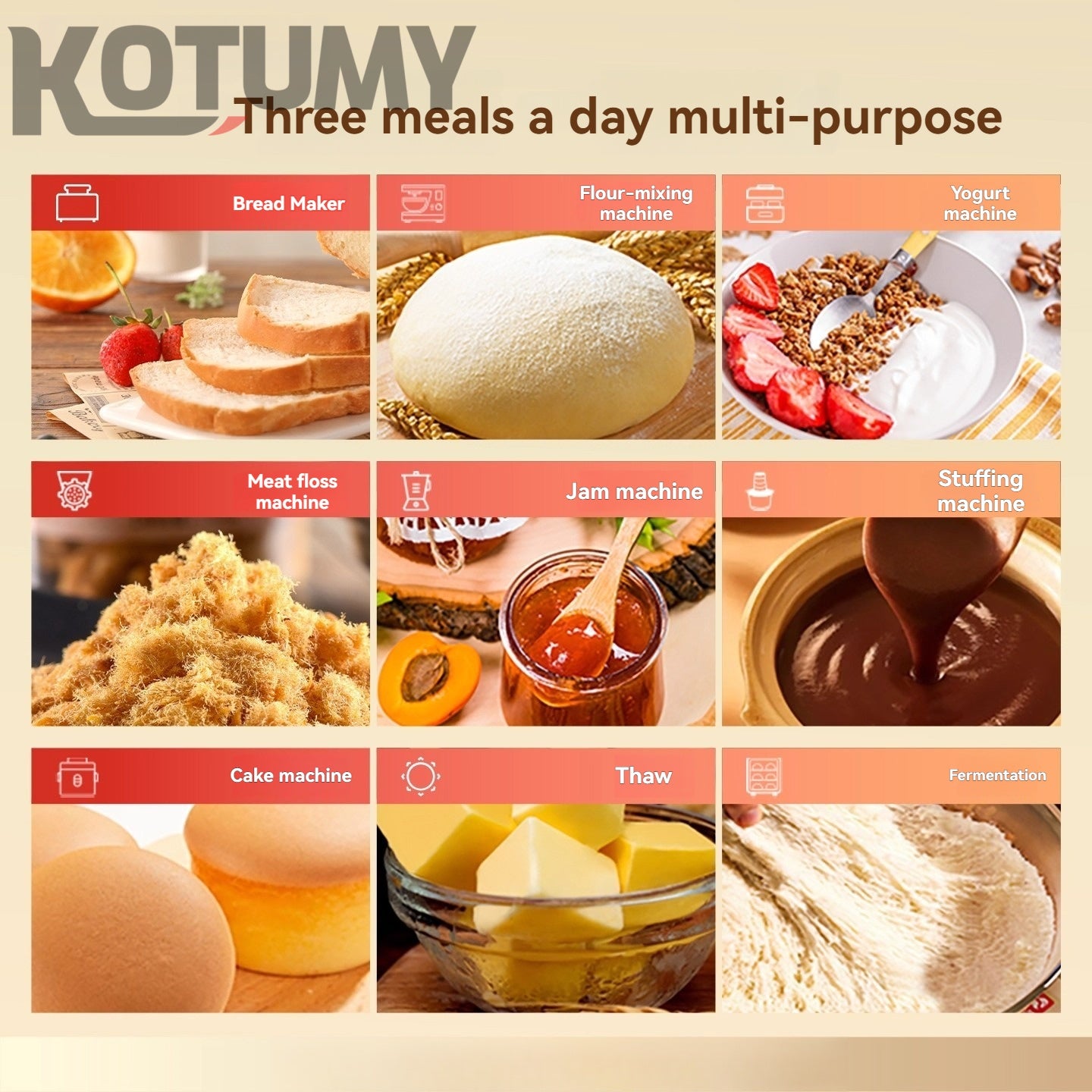 Bread maker small dough mixer fermentation breakfast toaster fully automatic