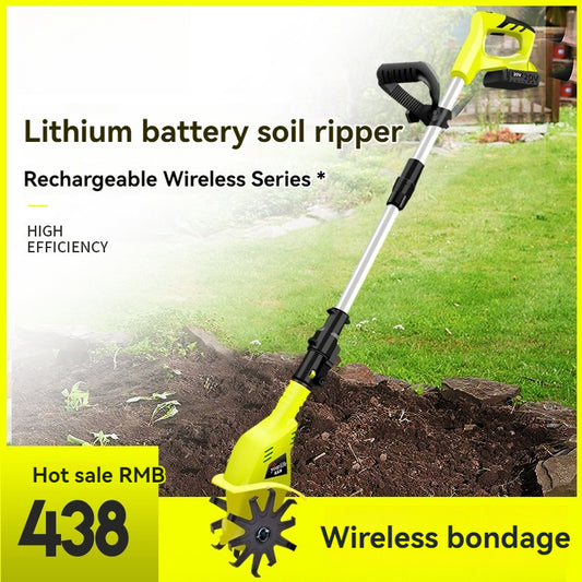 Hand-held 20V Lithium-ion Microtiller Loosener Agricultural Tiller Small Household Electric Hoe Rototiller