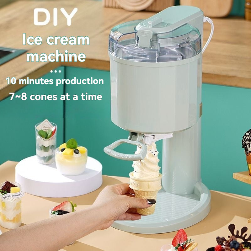 Small desktop ice cream machine, household small fully automatic homemade ice cream cone, ice cream