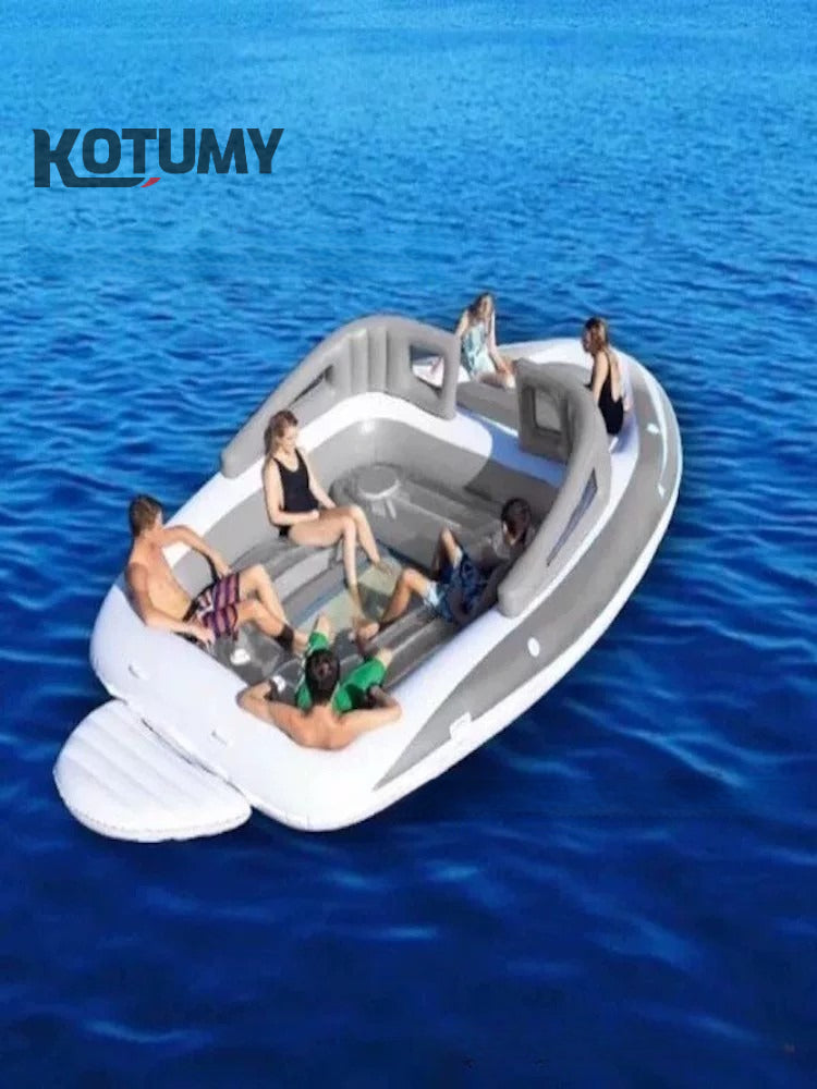 Floating beds for multiple people on water, floating platforms on the sea, inflatable foam boats for yachting
