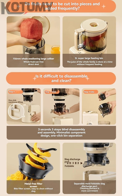 Juicer, juicer, pulp and juice separation, new home model