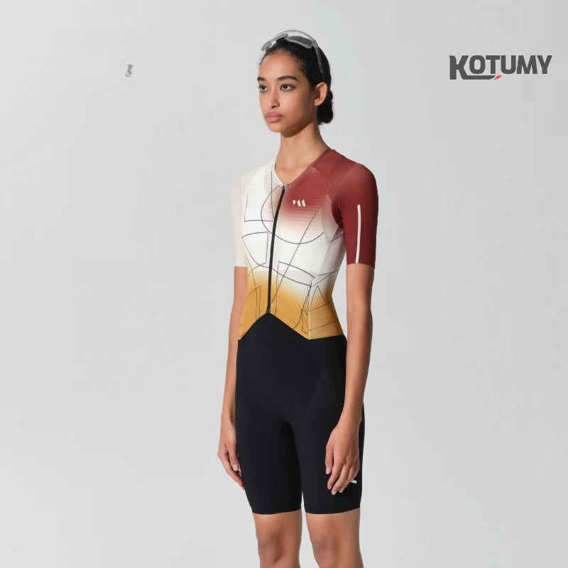 Streamline one-piece cycling suit competitive one-piece double arrow pants road car professional suit female