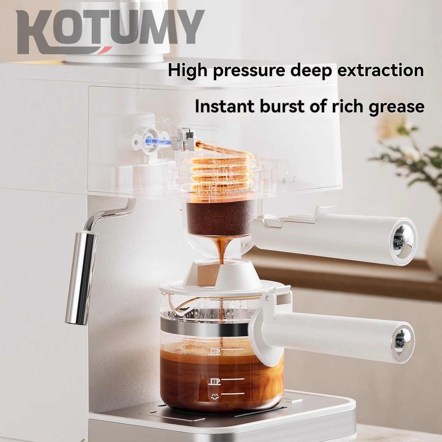 Small Italian semi-automatic American coffee machine for home use
