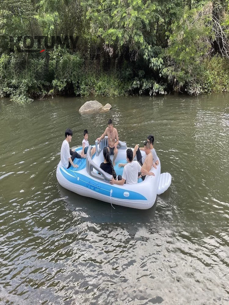 Floating beds for multiple people on water, floating platforms on the sea, inflatable foam boats for yachting