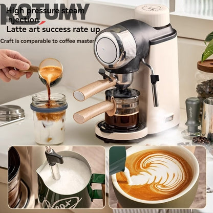 Coffee machine home small Italian semi-automatic office all-in-one machine American hand grinder