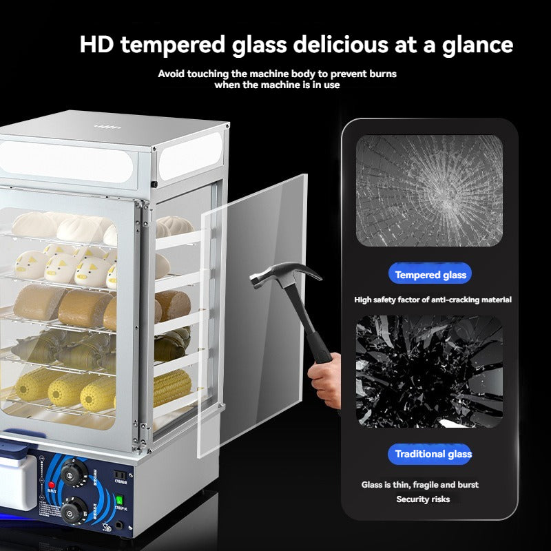 Commercial steamed bun machine convenience store heat preservation cabinet display cabinet breakfast shop steamed bun machine