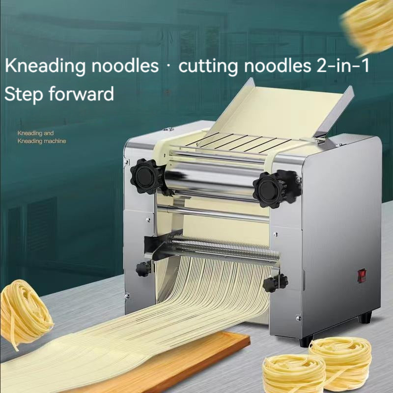 Commercial Kneading Dumpling Maker Noodle Press Machine Noodle Machine Electric Dough Roller Stainless Steel Desktop Pasta