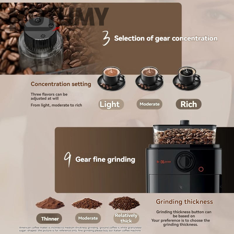 Small household coffee machine fully automatic grinding machine American drip coffee machine commercial