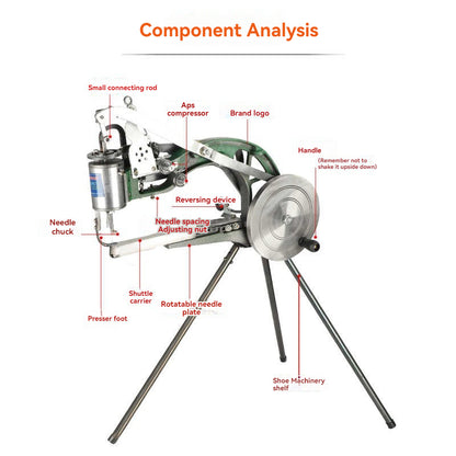 Shoe Repair Machine Manual Shoe Mending Dual Cotton Nylon Line Shoe Sewing Machine Hand Machine For Shoes Bags