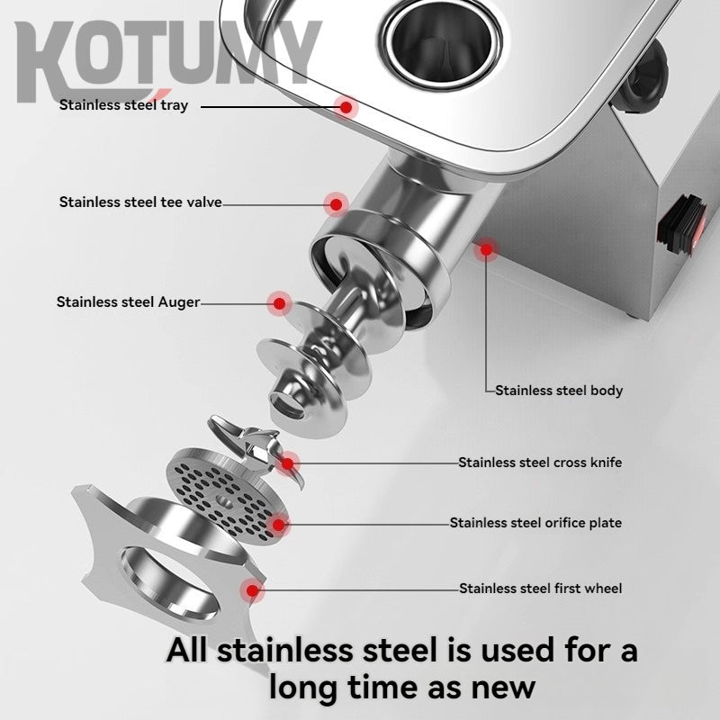 Electric high-power meat grinder, electric productivity sausage stuffer, minced meat filling machine