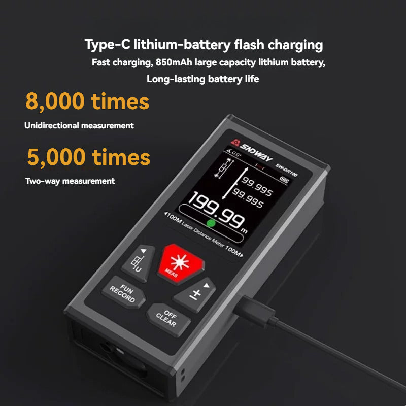 Bidirectional laser distance meter, electronic ruler, high-precision measuring instrument, infrared backside magnetic suction, green light