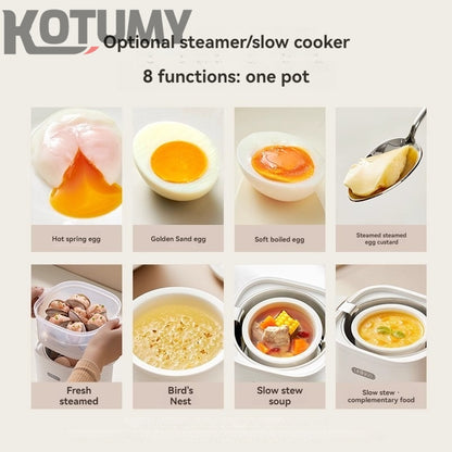 Small egg cooker for home use with automatic power off at irregular intervals