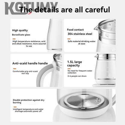 Small fully automatic thickened glass heat preservation multifunctional tea maker kettle health pot
