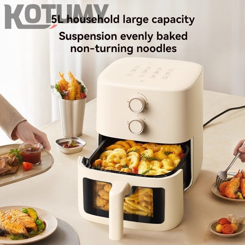 Air fryer household new visual no-flip small electric fryer electric oven integrated
