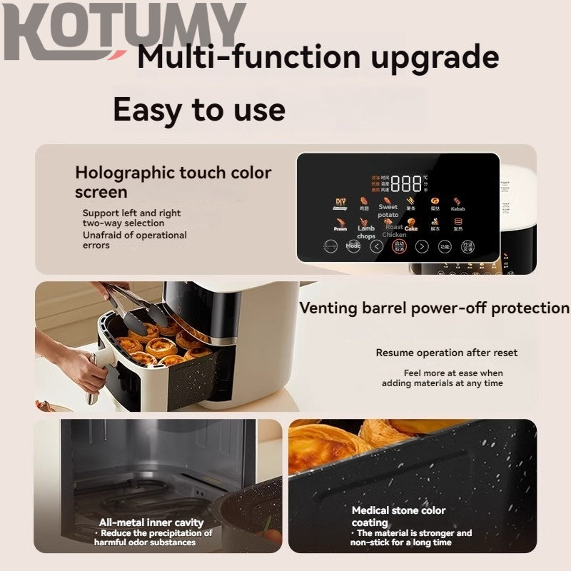 Air fryer household new large capacity visual no-flip multifunctional cooking machine