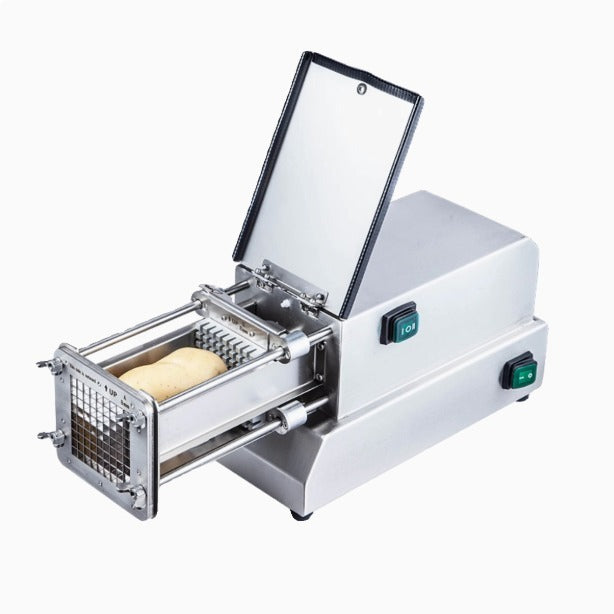 Commercial automatic french fries, potatoes, radishes, and sweet potatoes slicer for cutting long strips