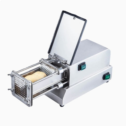 Commercial automatic french fries, potatoes, radishes, and sweet potatoes slicer for cutting long strips
