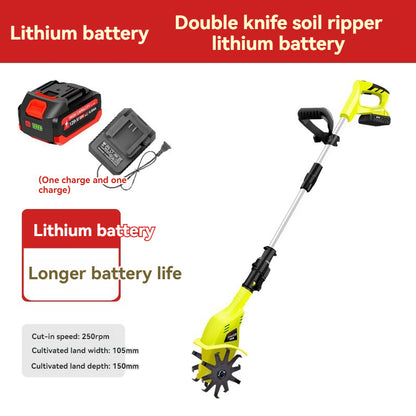 Hand-held 20V Lithium-ion Microtiller Loosener Agricultural Tiller Small Household Electric Hoe Rototiller