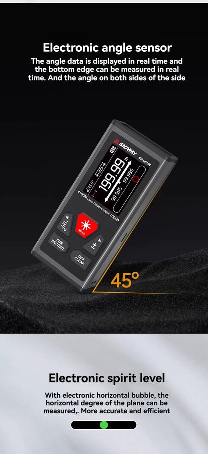 Bidirectional laser distance meter, electronic ruler, high-precision measuring instrument, infrared backside magnetic suction, green light