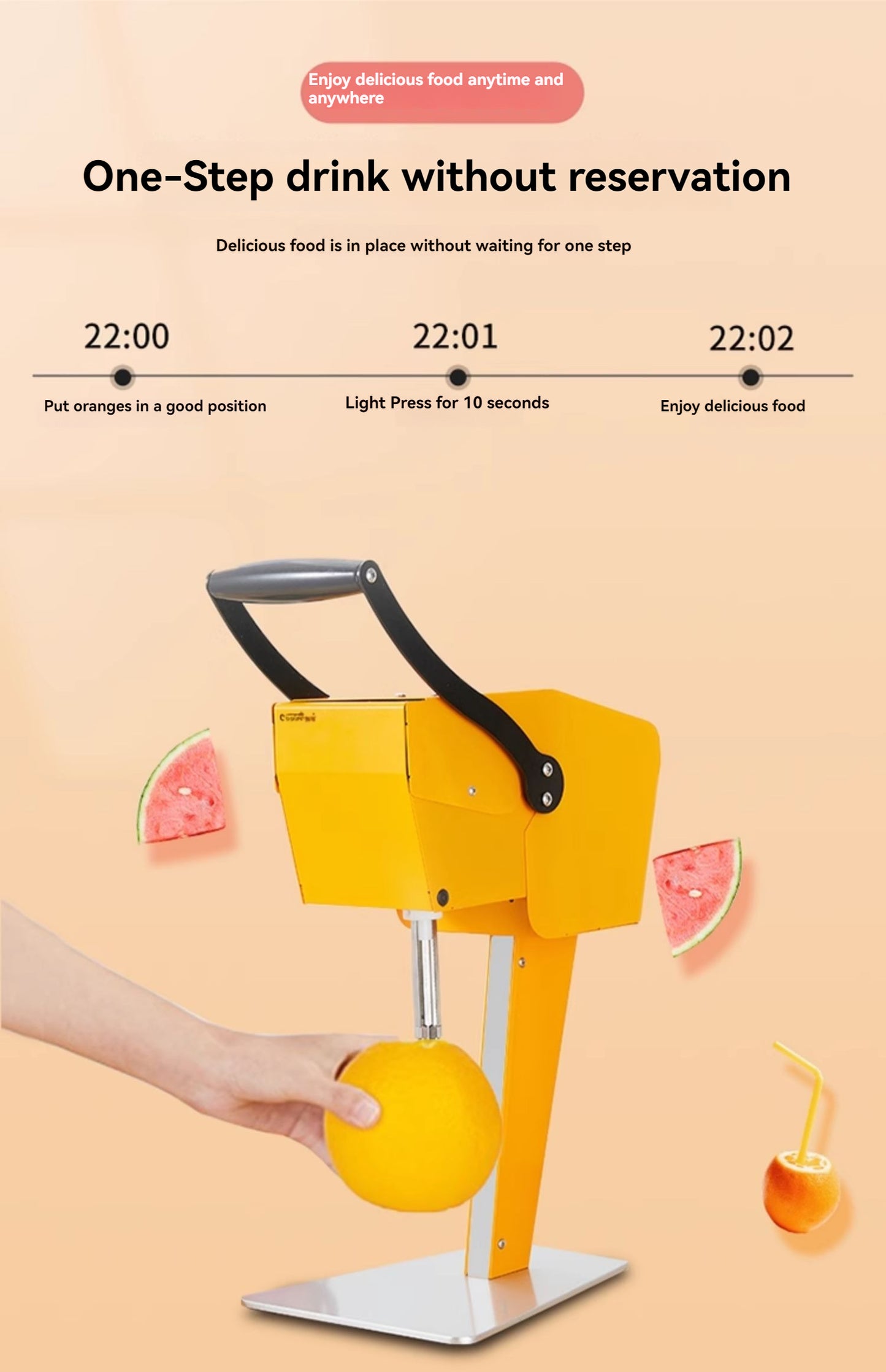 Juice Extractor DIY Fresh Fruit Squeezer Juicer Pitaya/Orange Fresh Fruit Squeezer Without Peeling 100% Pure Juice