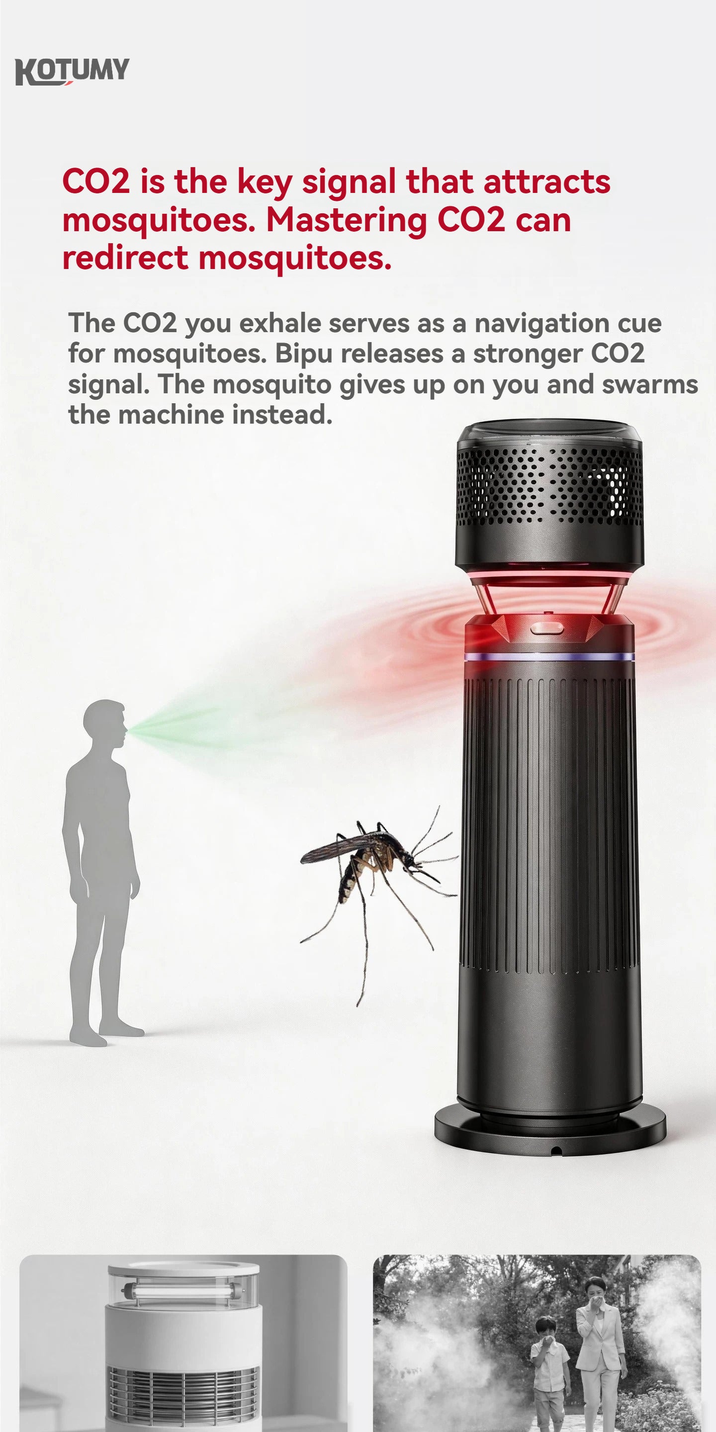 Villa courtyard mosquito repellent and exterminator - laser carbon dioxide bio-inspired mosquito trap