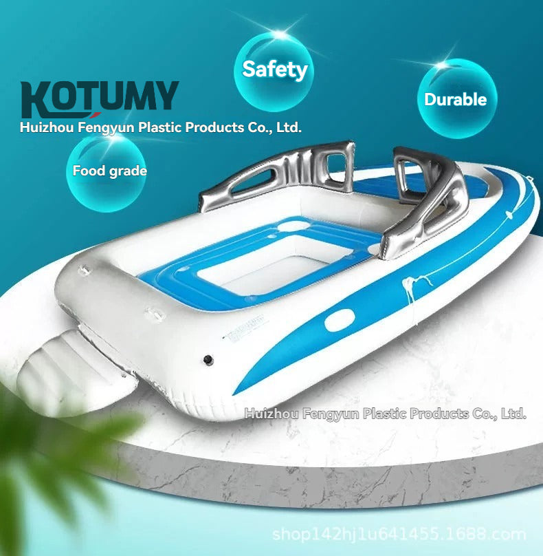 Floating beds for multiple people on water, floating platforms on the sea, inflatable foam boats for yachting