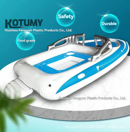 Floating beds for multiple people on water, floating platforms on the sea, inflatable foam boats for yachting