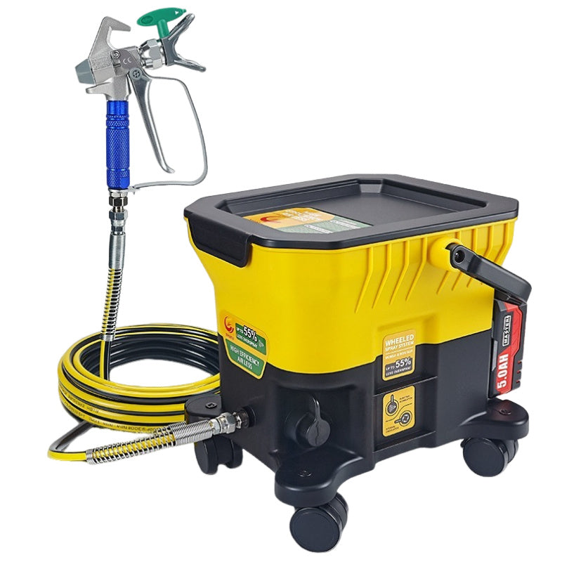 Lithium ion Wheel Spray Machine for Home Decoration Latex Paint Wood Paint Non Pneumatic Tank Spray Paint Machine