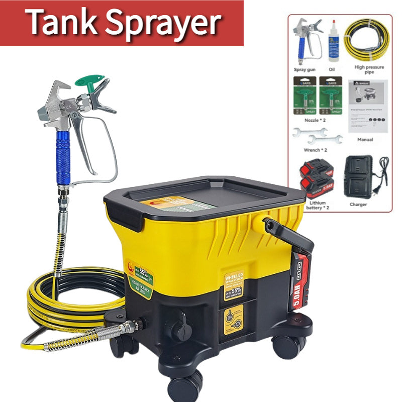 Lithium ion Wheel Spray Machine for Home Decoration Latex Paint Wood Paint Non Pneumatic Tank Spray Paint Machine