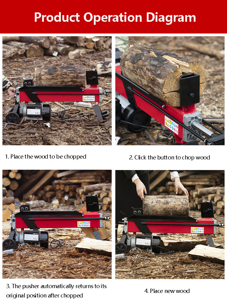 Hydraulic Wood Splitting Machine Fully Automatic Wood Splitting Tool Rural Wood Cutting Tool