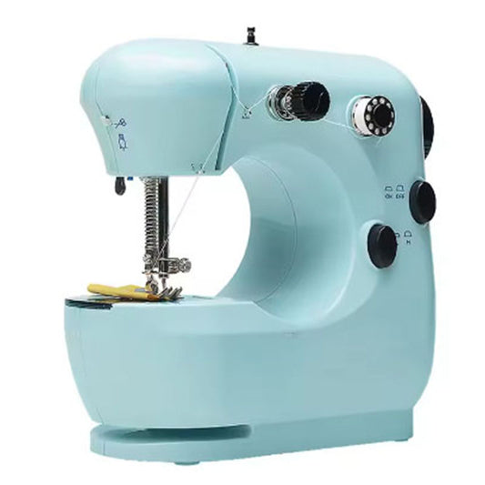 Mini Electric Sewing Machine Double Speed Adjustment With Light Household Portable Stitch Sew Needlework Handheld Sewing Machine