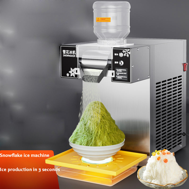 Korean Snowflake Ice Machine Small Snow Continuous Cooled Milk Mango Bingsu Shaver Smoothie Crusher 60KG/24h