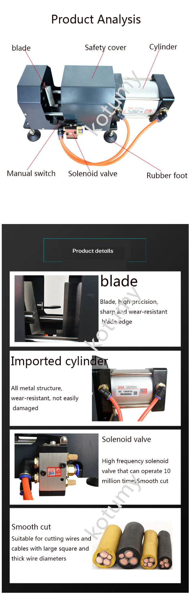 Cable Cutting Machine , small Gas-electric Wire Harness Cutting Machine Cutting Guillotine Equipment