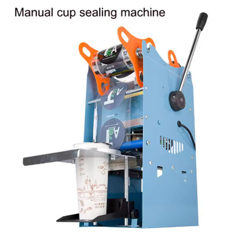 Manual  Semi Automatic Plastic or Paper Bubble Tea Cup Sealer 220V Hand Held Cup Sealing Machine
