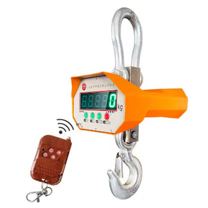 5000KG Portable Electronic Digital Crane Scale Weight Stainless Steel Heavy Duty Hanging Hook Scales LED display