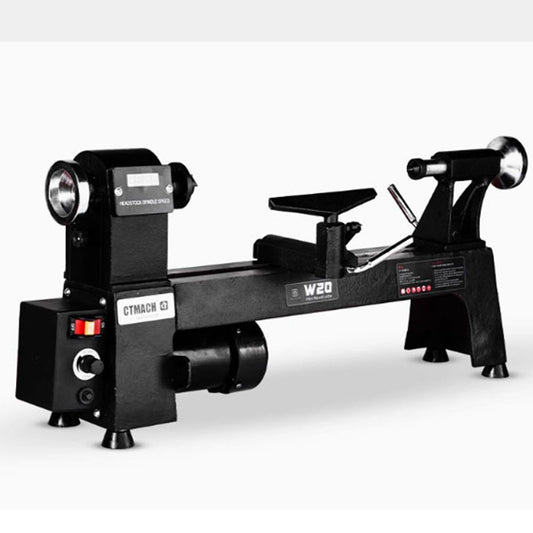 Small Woodworking Lathe Multi-function W20 Mini Woodworking Lathe Stepless Speed Change Woodworking Lathe