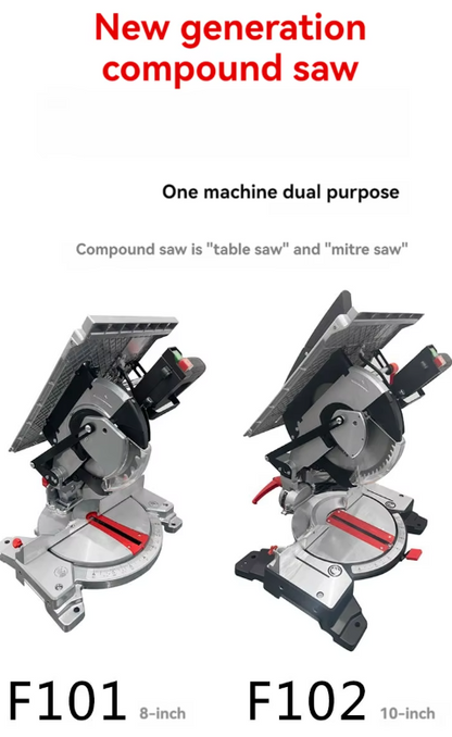 8/10 inch multifunctional diagonal electric table saw aluminum machine 220V/1600W 45 degree cutting saw circular saw