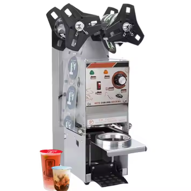 Plastic paper cup sealing machine, fully automatic sealing machine, milk tea shop, 9/9.5CM electric bubble tea film, business 220V