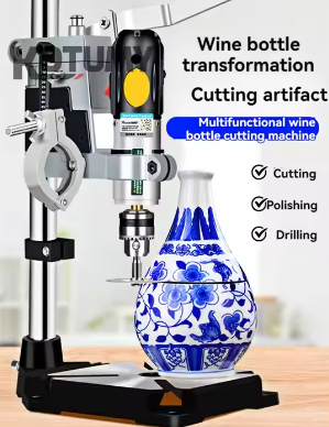 Desktop bottle cutting machine, electric glass ceramic bottle cutting machine, multifunctional polishing and drilling machine for making flower pots