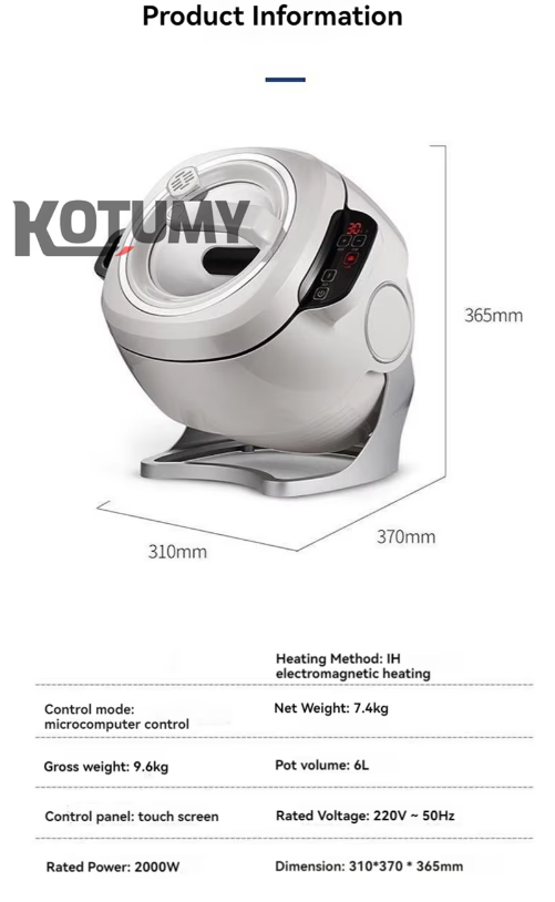 110V 220V automatic intelligent cooking machine, professional commercial food stir fry machine, electric robot cooking