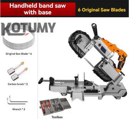 Portable multifunctional band saw horizontal band cutter electric sawing machine 45 degree metal cutting 1100W 220~240V