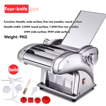 Household and commercial stainless steel electric noodle press, small fully automatic rolling and kneading machine