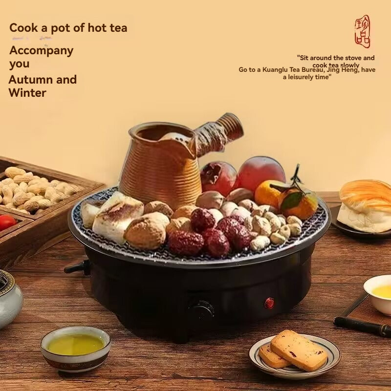 Electric stove for boiling tea, electric oven for heating, skewers for baking milk tea, smoke-free, detachable heating tube
