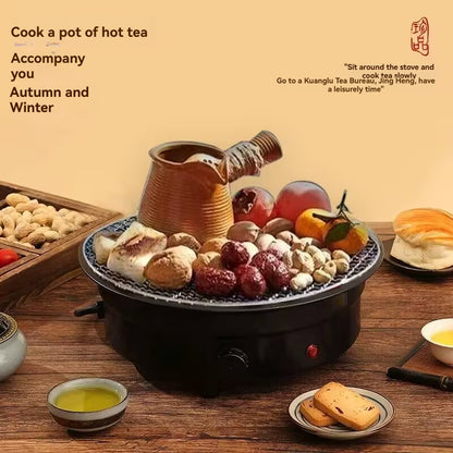 Electric stove for boiling tea, electric oven for heating, skewers for baking milk tea, smoke-free, detachable heating tube