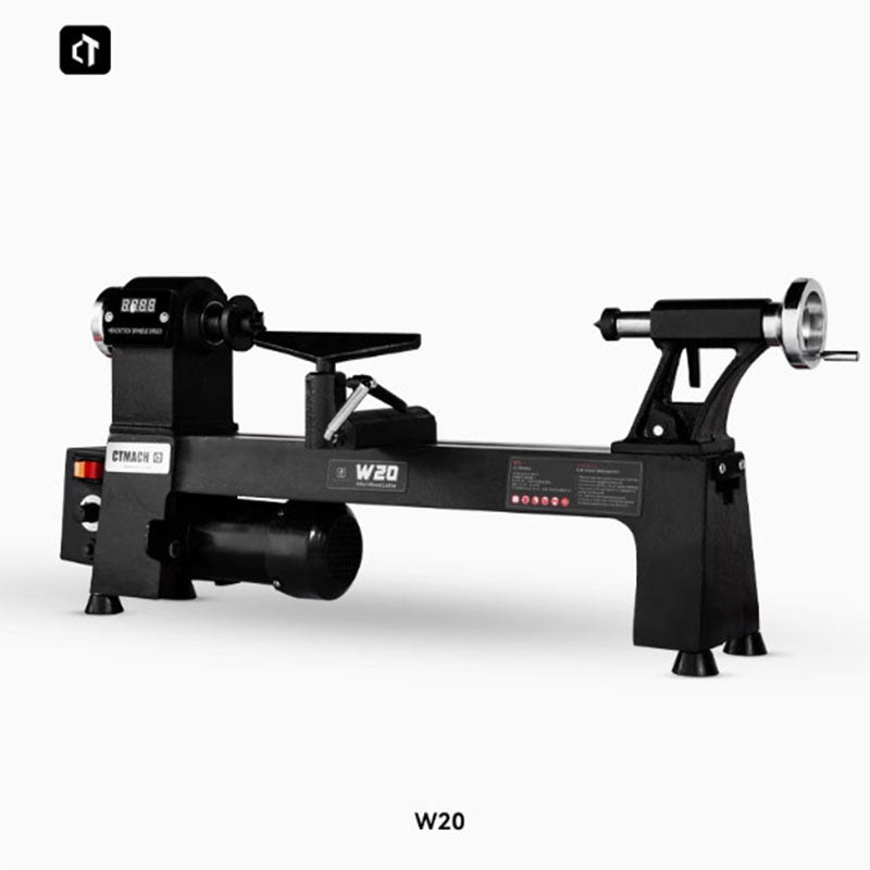 Small Woodworking Lathe Multi-function W20 Mini Woodworking Lathe Stepless Speed Change Woodworking Lathe