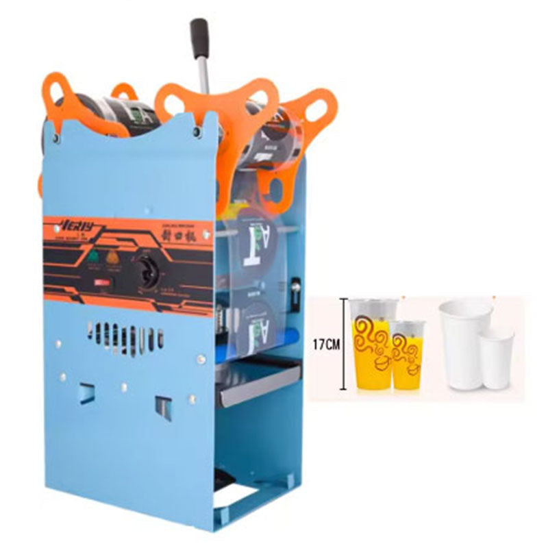 Manual  Semi Automatic Plastic or Paper Bubble Tea Cup Sealer 220V Hand Held Cup Sealing Machine
