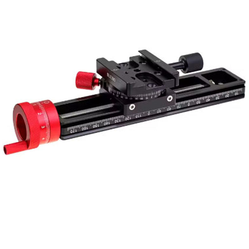 Precision Stacked Photography Slide Micrometer Head Micro Trimming Guide180MM Macro Focusing Rail Slider