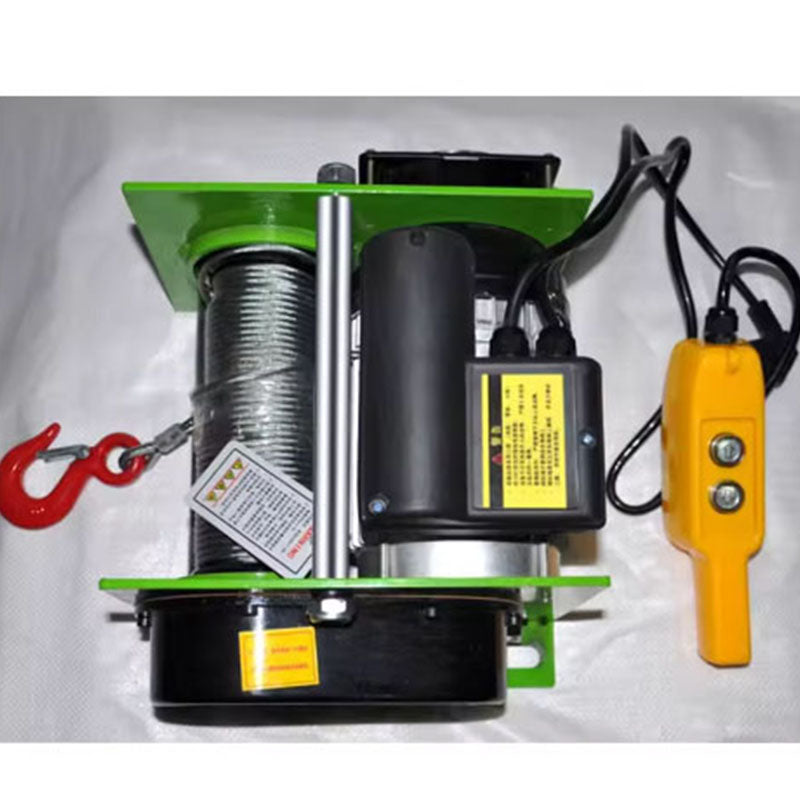 220V Electric Winch 200-400KG Electric Hoist 30M Steel Wire Rope Windlass Winding Engine Elevator Household Building Crane