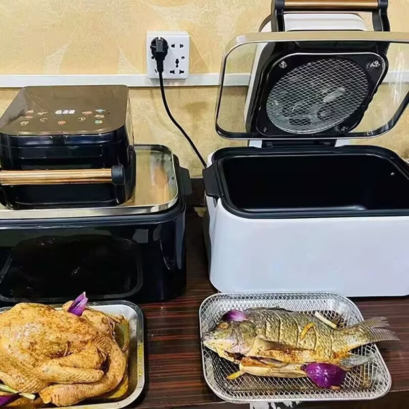 Air electric fryer, household microwave oven, new visual multifunctional intelligent oven all-in-one machine
